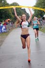 Emelia Gorecka brings Aldershot Farnham and District home to victory in the senior womens 4 stage relay at the ERRA Mens 6 and Womens 4 Stage Road Relays, Sutton Park, Birmingham Road Relays.